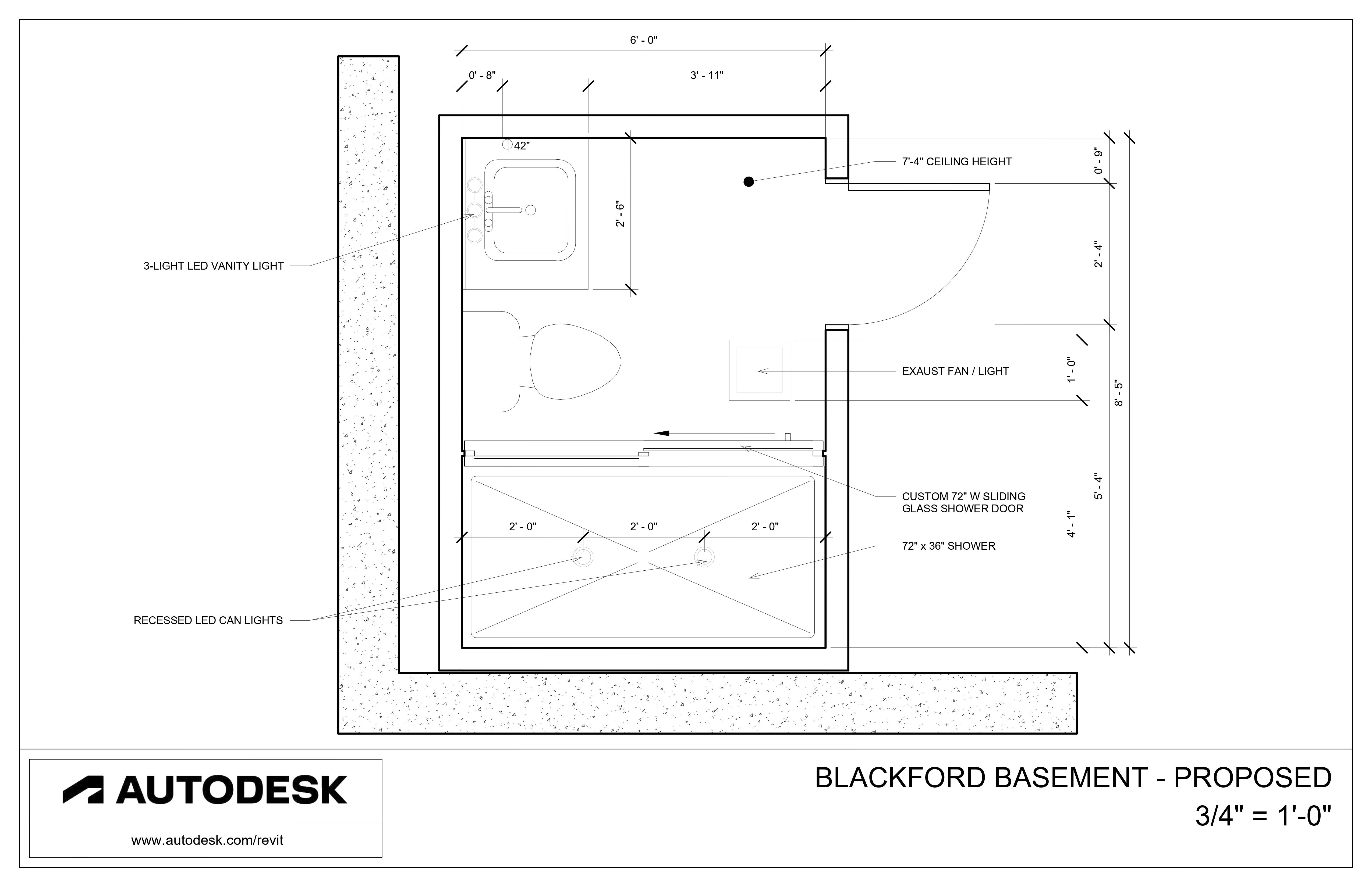 basaement bathroom drawing